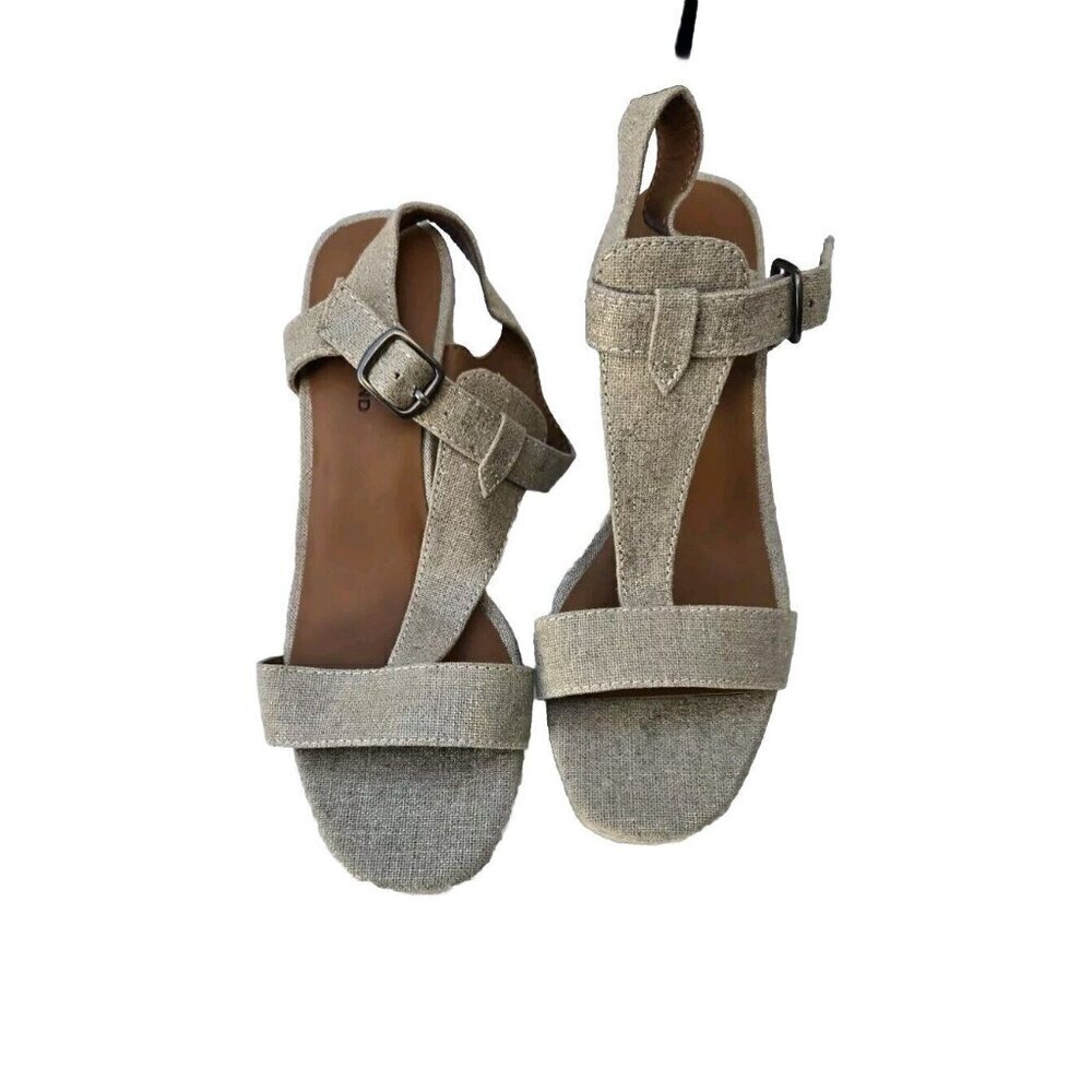 New Tan Lucky Brand Womens Millanda Wedge Platform Wedge Sandals Shoes 8.5 - Picture 2 of 3